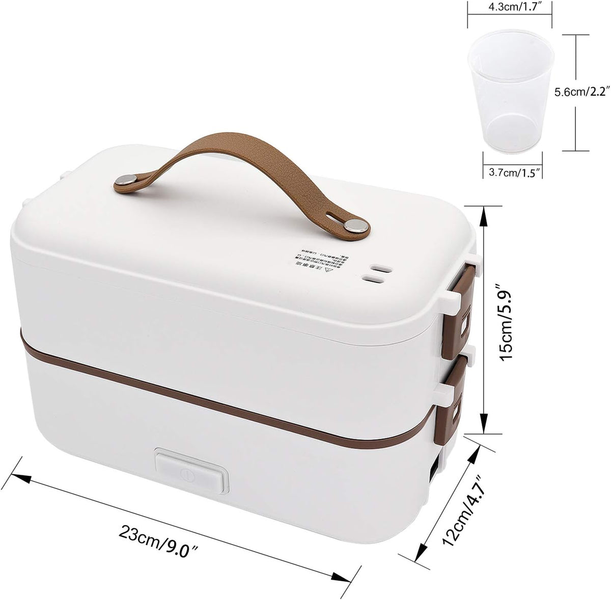 Electric Lunch Box for Adults, 300W Cook Raw Rice 2 Layer Heated Lunch Box