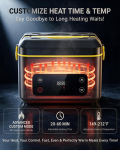 Cordless Electric Lunch Box, 24000Mah Rechargeable 1.2L Food Warmer with 5 Heating Modes, Auto Temperature Control, Portable Heated Lunch Box for Office, Truck & Travel