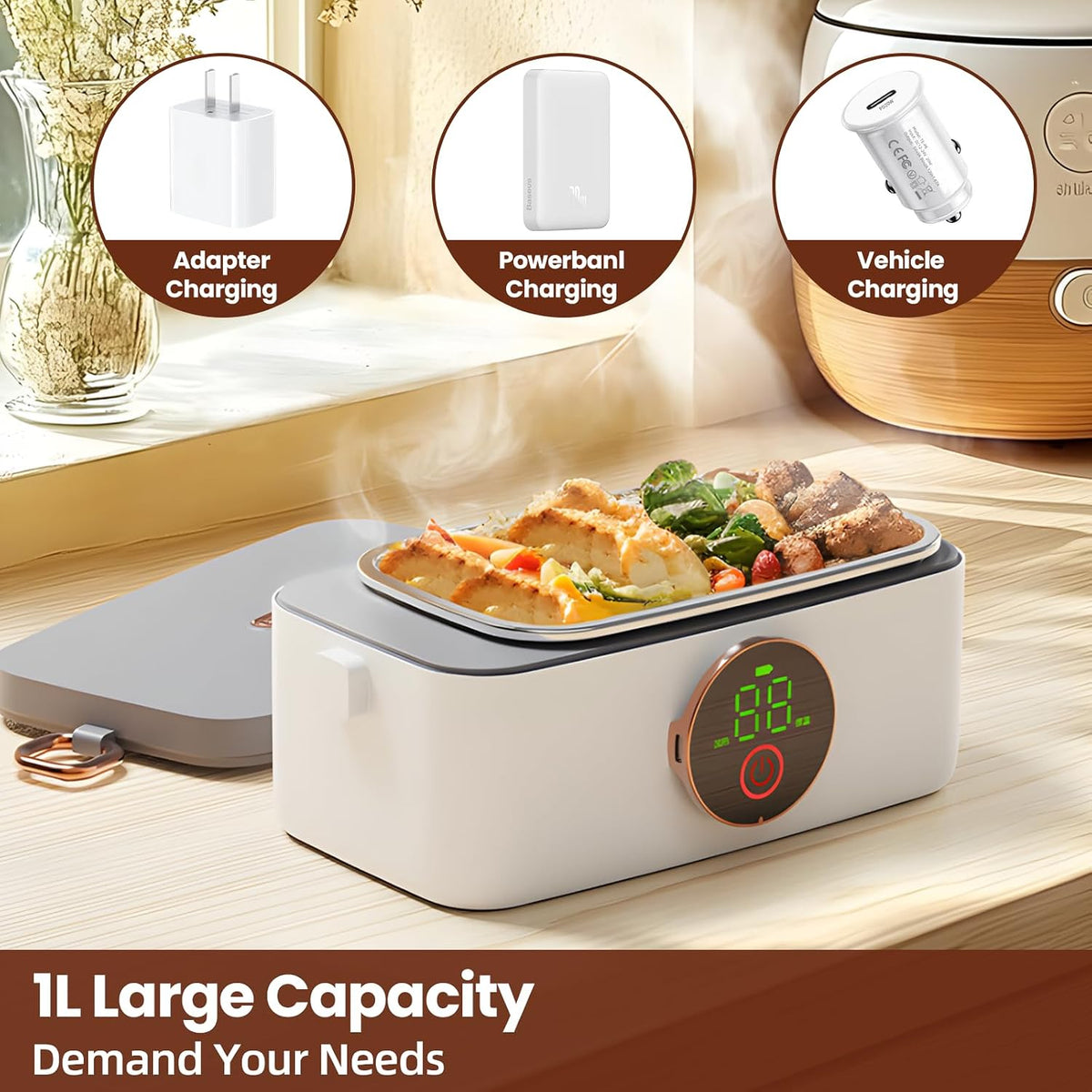 Electric Lunch Box for Men Women Adults,Rechargeable 16000 Mah Battery