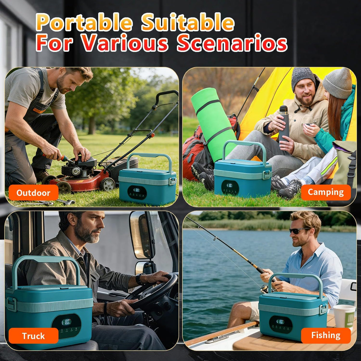 Rechargeable Electric Lunch Box Food Warmer, 24000Mah 1.5-Liter